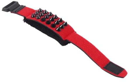 Brrnoo Enveloppe de Frette pour Guitare et Bass, Wrap de Muting pour le Fretboard, Style Punk, String Damorner de 19 cm pour 7 Cordes, Sourdine pour Cordes de Basse (rouge)