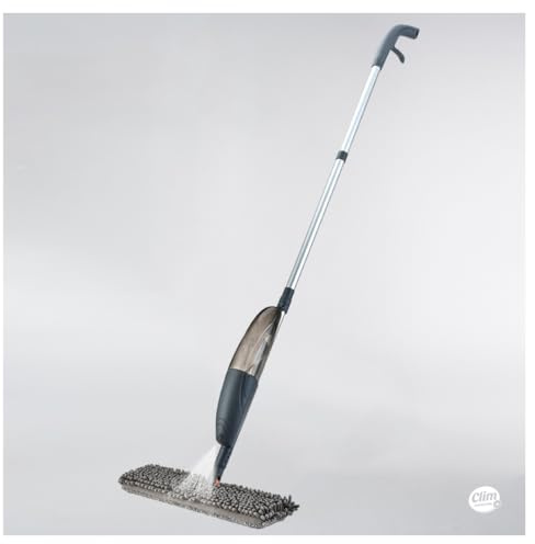 Clim Profesional Mopa Spray 3 en 1 Depósito 600ml Palo 120cm 3 Cabezales | Cabezal Mopa, Doble Cara Abrillantador, Mojador y Rasqueta Cristales, Uso Seco y Húmedo