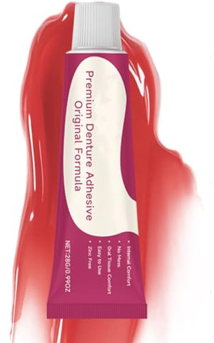 Lexsyn Pegamento seguro para dentaduras postizas, crema adhesiva para dientes artificiales, 28 g, adhesivo antideslizante para prótesis, para viajes, hogar, exteriores, negocios, camping y rutina