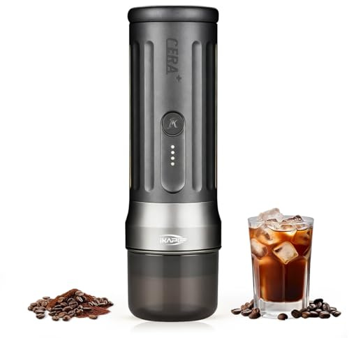 IKAPE KAPO K2 Pro Macchina per caffè espresso portatile con connessione app Bluetooth e portafiltro da 58 mm senza fondo, macchina da caffè elettrica con pressione 20 bar, per casa, viaggi e campeggio