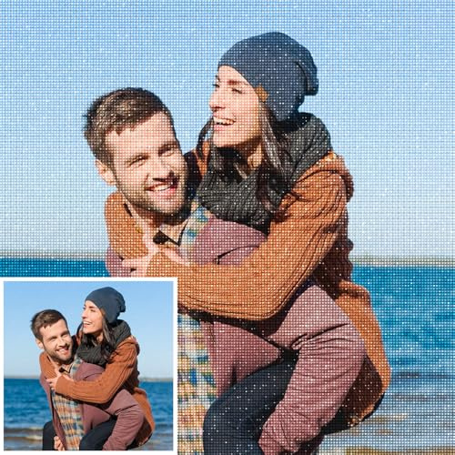 JIOJOG Diamond Painting Eigenes Foto, 5D DIY Diamond Painting Personalisiert Für Erwachsene, Custom Diamant Malerei Set Painting Full Bilder Home Decor,30x30cm