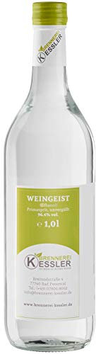Brennerei Kessler Weingeist Primasprit Ethanol Trinkalkohol 96,4% - 1000ml - zur Herstellung von Likören - Direkt aus der Brennerei