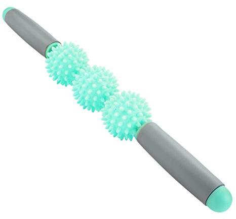 Muscle Roller, Waist Relaxation Fitness Exercise Stick Body Massage Tool Massage Stick Leg Roller with Spiky Balls for Sore Muscles, Releasing Cramps, Back Tightness, Myofascial