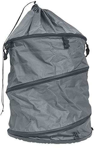 AFP Gartensack Premium Qualität PopUp anthrazit, Ø 53 x H:68 cm / 150 l, Hartkunststoff-Boden, mit Zugkordel verschließbar – Gartenabfallsack/Laubsack, selbstaufstellend / 2 Jutesäckchen gratis