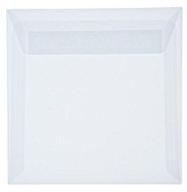 50 / Quadratische/Briefumschläge/mit Haftstreifen/Farbe/Transparente/Weiß / 17 x 17 cm 170 x 170 mm/Umschläge