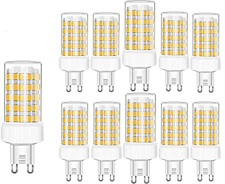 GOUGEER 10 Stück G9 10W LED Glühbirnen Ersatz 100W Halogenlampe G9 1000 Lumen, Warmweiß 3000k, Keramiksockel, Nicht Dimmbare Glühlampe für die Beleuchtung zu Hause, Kapselbirnen