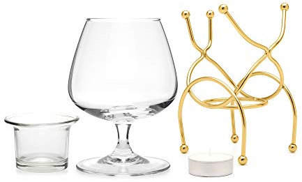 Vinology - Set scaldamani per brandy, colore: Oro