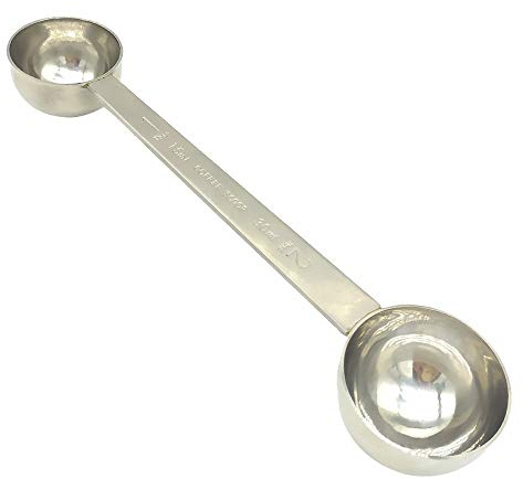 CoaGu Stainless Steel Coffee Scoop: Dual-Measure 1 Tbsp & 2 Tbsp Long Handle Tablespoon for Precise Scooping from Large Coffee Bags or Baking Ingredients