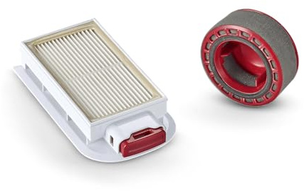 SEVERIN Filtro allergia e filtro motore per HV 7166, filtro di scarico garantisce una filtrazione del 99,5% di tutti gli allergeni e le particelle di polvere fine, antracite/rosso, ad esempio 7225