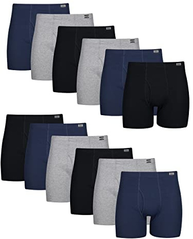 Hanes mens Tagless Comfort Soft With Covered Waistband-multiple Packs Available Boxer Briefs, 12 Pack - Assorted, Medium US