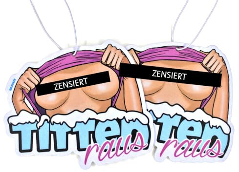 2x lustiger Auto TITTEN RAUS Sommer Duftbaum Brüste Autoduft FKK Lufterfrischer Porno Duftspender