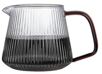 OUMIFA Prensa Café Tetera de café con Forma de V Tetera Vertical Pote de café Rayado Práctico Café de Vidrio Kettle Coffeeware Reutilizable Alrededor de 350ml / 500ml (Color : 350ml)