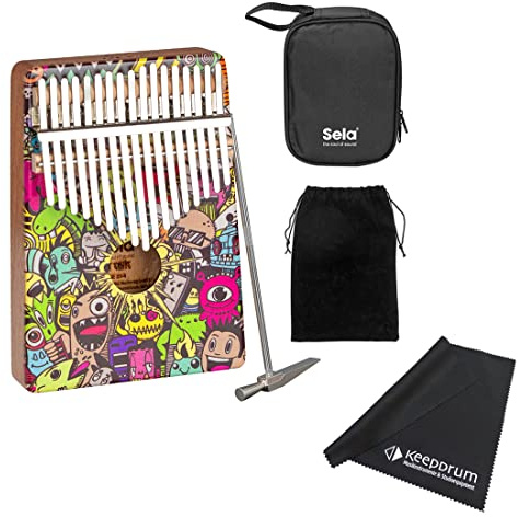 Sela SE 254 Kalimba Mahagoni 17 Little Monster + keepdrum Mikrofasertuch