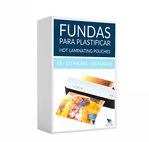 Raylu Paper® - Packung mit 100 Stück, transparent, Hochglanz-Finish, Weichmacher-Thermofolien, Laminierschutzhüllen, Kunststofffolien
