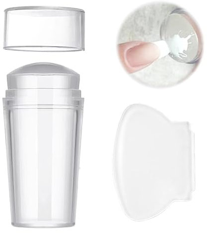Estampador Con Raspador, Nail Art, Sellos de Silicona Transparente - Plantilla para Sellar Uñas, Bricolaje - Herramientas de Manicura