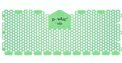 P-Wave 6 Pack Trough Urinal Screen Splash Mats, Cucumber Melon, Large Size | Fits All Types of Trough Urinals, Deodoriser & Odour Neutraliser, Long Lasting Anti-Splash Mats with Slanted Bristle, 30 days