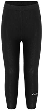 Yeahdor Kinder Mädchen Leggings Thermo Unterhosen Sweatpants Gym Sporthose Thermoleggings Ballettleggings Dancewear Schwarz 104-110