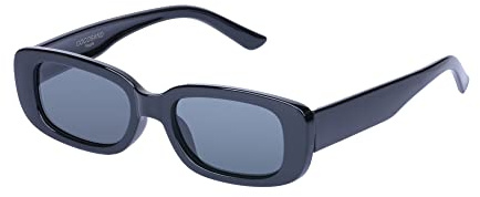 COCOSAND Youth Sunglasses Polarized Retro Rectangle Party Hipster Glasses for Teen Kids Boy Girl Age 8-12, Black with Grey Lens