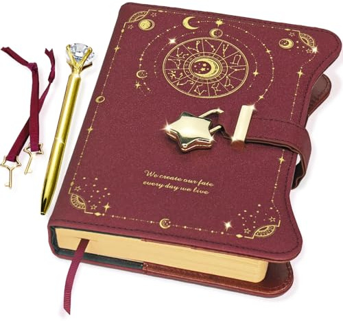 Hoci Poci Tagebuch mit Schloss und Schlüsseln für Mädchen Geschenkideen, nachfüllbares Journal für Frauen, geheimes Notizbuch mit linierten Seiten zum Schreiben und Zeichnen, Stift und Lesezeichen