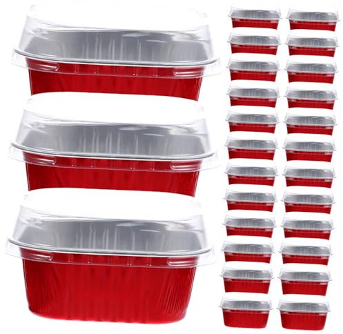 NAMOARLY 40 Contenitori Per Torte in Alluminio Rosso Da 300 Ml Per Cottura Barbecue E Feste