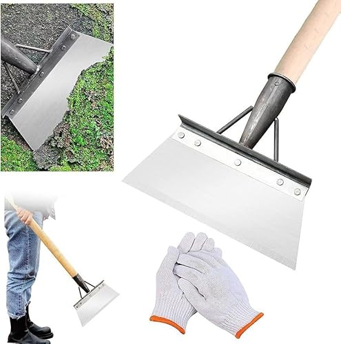 Multifunktionell rengöringsspade, multifunktionell utomhus trädgårdsrengöringsspade, rostfritt stål rengöringsspade platt spade, trädgårdsskrapa för ogräs och mossa, gårdsrensningsverktyg (20 cm) (20