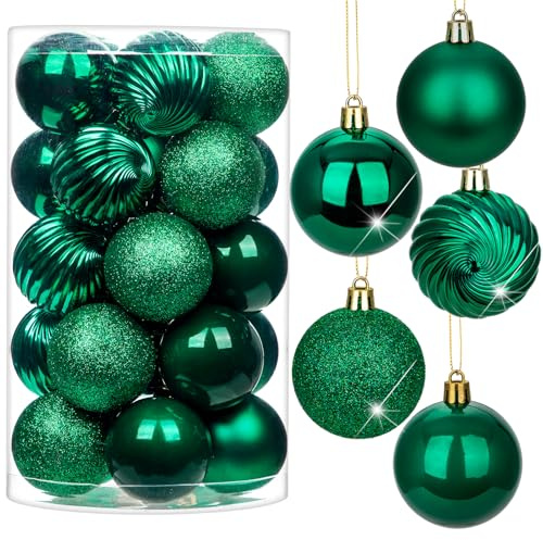 6CM Weihnachtsdeko Weihnachtskugeln, 25 Stücke Bruchsiche Christbaumkugeln Ornamente Weihnachtsbaumschmuck für Weihnachtsbaum Christbaumkugeln Weihnachtsdekoration Kugeln