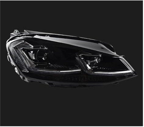 Scheinwerfer Satz passend Scheinwerfer Ersatz 2 Stück für Golf 7 MK7 für GTI 2013 2014 2015 2016 2017 7,5 Typ Kopflampen oder Xenon-Scheinwerfer Dual-Projektor (Farbe: Schwarz)