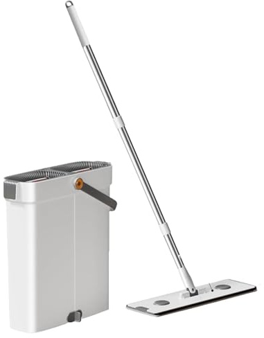 Set di lavapavimenti e secchio, secchio con strizzatore, set di lavapavimenti e secchi, mop in microfibra regolabili e girevoli | bagnato a secco, set di secchi per la pulizia del pavimento