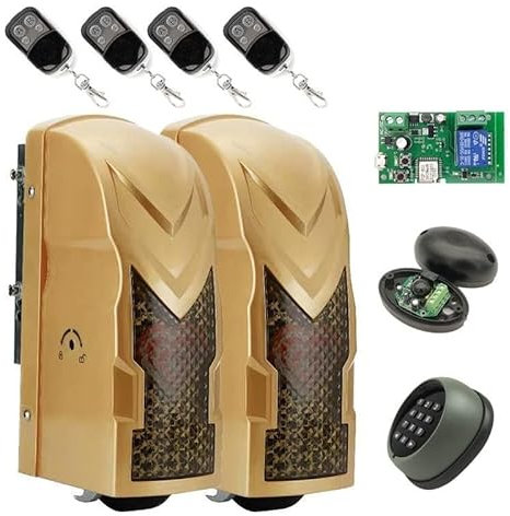 Moteur Portail Coulissant, Ouvre-porte automatique à double roue pivotante de 700 kg avec actionneur de clavier sans fil rouleau WIFI moteur de porte battante lecteur de défilement for allée,Ouvre-Po