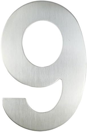 Numero Civico Esterno Numero civico grande da 15/20/30 cm, in acciaio inossidabile 304, numero e lettera, targa for indirizzo esterno, numero for porta esterna #0-9 Numeri Civici Esterni(Number 9,15cm