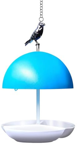 Vogelfeeder, Metallspeicher, wetterfest, mit Dome-Top, Outdoor-Wildvogelfeder, für Anziehungsmittel, Blauvögel, Goldfinches und Songbirds