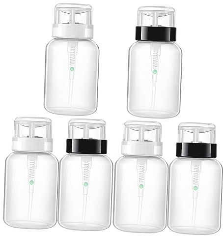 SAFIGLE 6stücke Pumpflasche Leer Für Nagellackentferner Nachfüllbare Spenderflasche Aus Tragbar Für Reisen Und Outdoor Verschließbar Und Umweltfreundlich