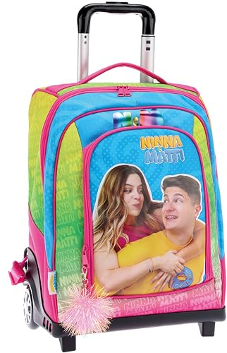 NINNA e MATTI Rucksack Trolley Schultasche Schulranzen mit Rollen und Teleskopstange, Linie Schule 2025-2026, 45 x 34,5 x 21 cm, violett, L, Casual