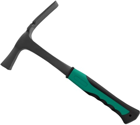 Martillo geólogo de acero multiusos con ejes de fibra de vidrio y mango ergonómico, apto para astillado de rocas y proyectos de bricolaje, martillo de acero de forja