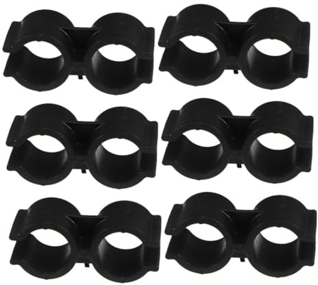WATIIFUFU 6pcs Double Plastic Pipe Clamps H-type Dual Pipe Clips Reliable Double Clamp Fitting Stable Connection Brackets for Tubes Versatile Dualhead Design
