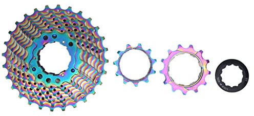 ANKROYU Bicycle Freewheel 9 Speed Lightweight Durable Hollow Design 11T 28T Gear Ratio Chromoly Steel Bike Cassette Freewheel for Road Mountain Bikes Cycling Enthusiasts