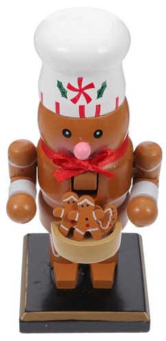 NUOBESTY Adorno de Muñeco Cascanueces de Madera Figura Decorativa de Nogal para Decoración Navideña de Mesa y Estantes Color Festivo Brillante Diseño Reutilizable para Sala y Recámara
