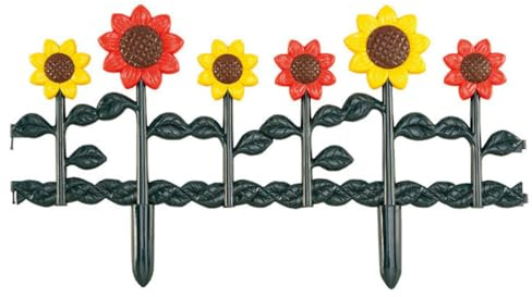 JOINPAYA Recinzione Decorativa in Plastica per Giardino Bordatura del Patio a Forma di Girasole Recinzione per Aiuole Esterne Riutilizzabile Installazione Semplice e Design Naturale