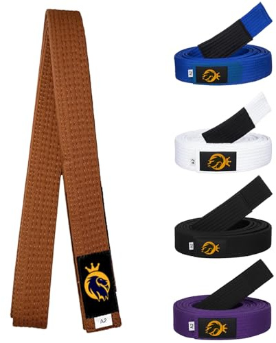 Strength Pro BJJ Belt for Men & Women - IBJJF Approved Brazilian Jiu Jitsu Belt with Ranking Stripes, Durable JiuJitsu Belt (Brown, A2)