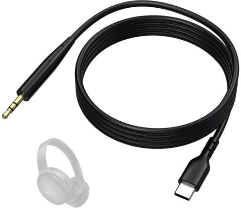USB-C to 2.5mm Audio Cable for Bose Headphones, Replacement Aux Cord Compatible with Bose QC45, QC35, QC35 II, QC25, NC700, SoundTrue, Soundlink Headphones to iPhone 17/16/15 Smartphone Tablet (Black)