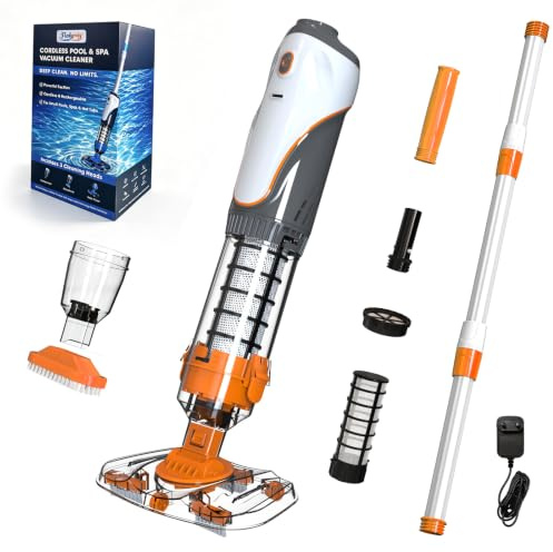 PoolyPoly Aspirateur Piscine Hors Sol, Aspirateur de Spa Rechargeable