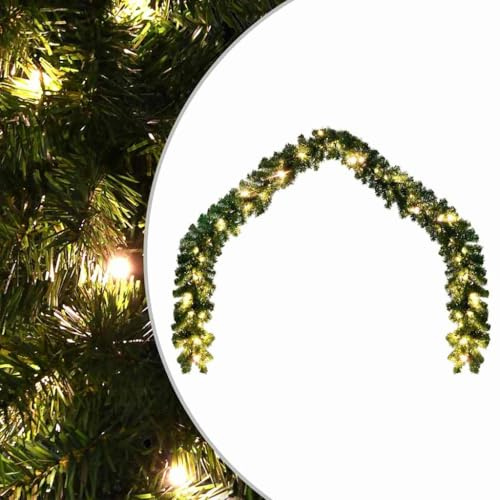 vidaXL Weihnachtsgirlande mit LED 5m Tannengirlande Türgirlande Girlande