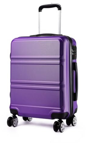 Kono Maleta Cabina Maletas de Viaje Cabina Rígida ABS Equipaje de Mano con 4 Ruedas y Cerradura de Combinación TSA (S, Morado)