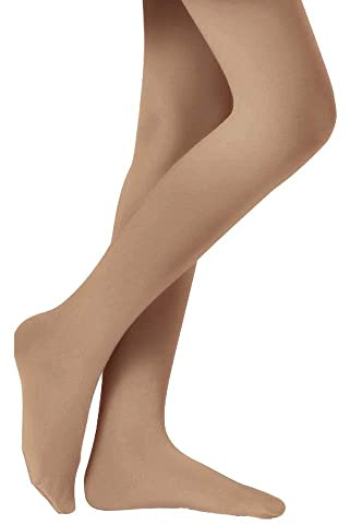 Stelle Girls' Ultra Soft Pro Dance Tight/Ballet Footed Tight(Toddler/Little Kid/Big Kid),TN,M Tan