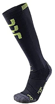 UYN Ski Evo Race Man Evo Race Calza Da Sci Uomo, Uomo, Anthracite/Green Lime, 42/44
