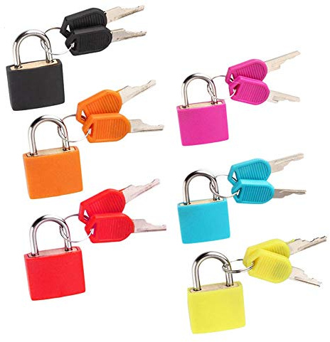 6 Pcs Suitcase Locks Heavy Duty Coated Padlock Suitcase Padlock Travel Luggage Bag Suitcase Security Shackle for School Gym Locker Luggage Suitcase Baggage Locks Filing Cabinets Toolbox