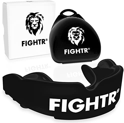 FIGHTR® Premium munskydd – perfekt andning och lätt att anpassa | Sport tandskydd för boxning, MMA, Muay Thai, hockey och kampsport | inkl. hygienlåda