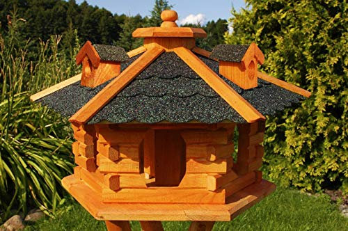 DEKO VERTRIEB BAYERN XXL Premium Deluxe Vogelhaus VORRATSFÜTTERUNG Vogelfutterhaus Dach dunkel