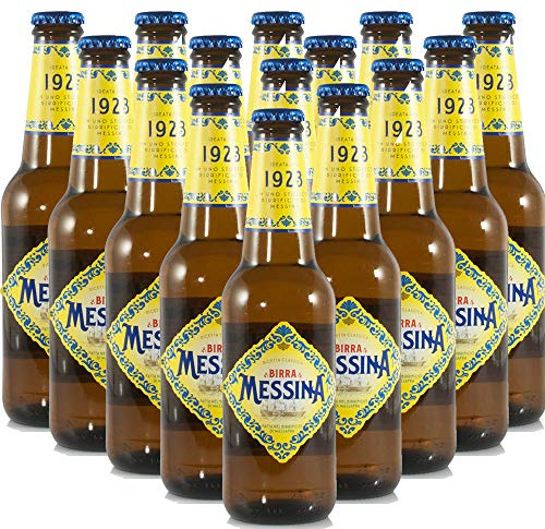Birra Messina | Ricetta Classica | Lager Artigianale Siciliana | 24 Bottiglie 33Cl | Idea Regalo