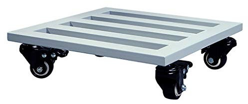 AHXF Gusseisen Pflanzenroller,Pflanzenroller Rund Metall Gefäßroller, Pflanzenroller Gusseisen Quadratisch,Belastbar: 100kg, Schwarz, Weiß, Grau, for Indoor, Outdoor, Haus Und Garten